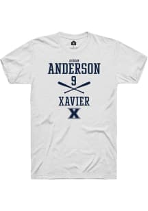 Aedan Anderson  Xavier Musketeers White Rally NIL Sport Icon Short Sleeve T Shirt