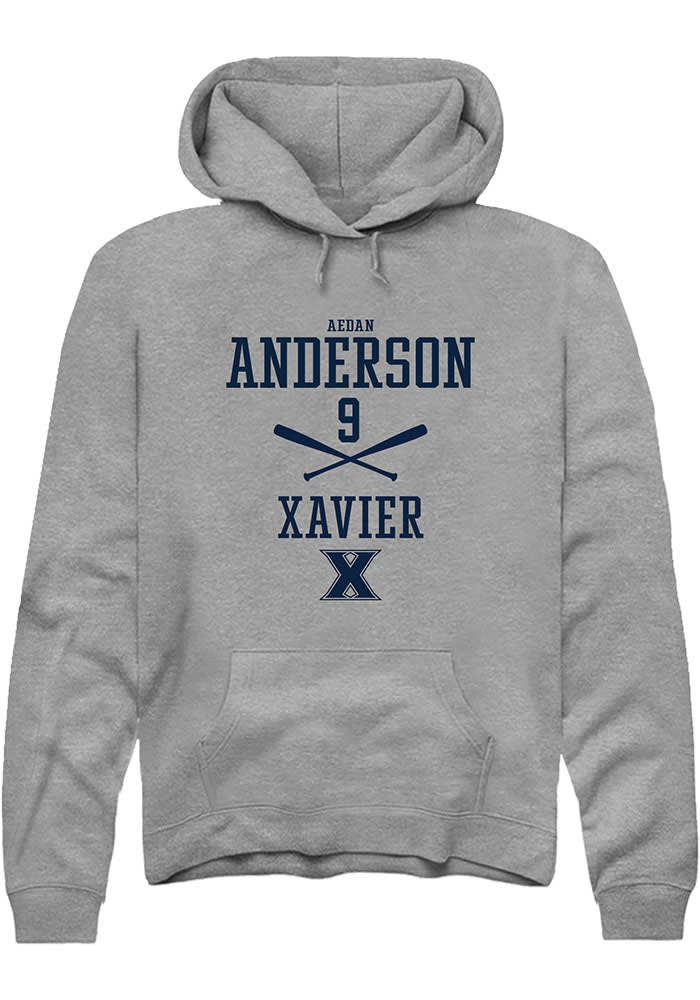 Aedan Anderson  Rally Xavier Musketeers Mens Graphite NIL Sport Icon Long Sleeve Hoodie