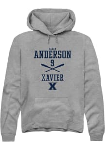 Aedan Anderson  Rally Xavier Musketeers Mens Graphite NIL Sport Icon Long Sleeve Hoodie