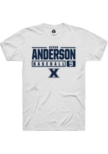 Aedan Anderson  Xavier Musketeers White Rally NIL Stacked Box Short Sleeve T Shirt