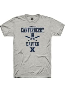 Donavan Canterberry  Xavier Musketeers Ash Rally NIL Sport Icon Short Sleeve T Shirt