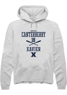 Donavan Canterberry  Rally Xavier Musketeers Mens White NIL Sport Icon Long Sleeve Hoodie