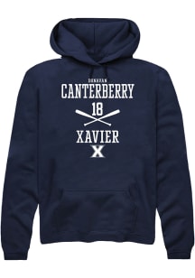 Donavan Canterberry  Rally Xavier Musketeers Mens Navy Blue NIL Sport Icon Long Sleeve Hoodie