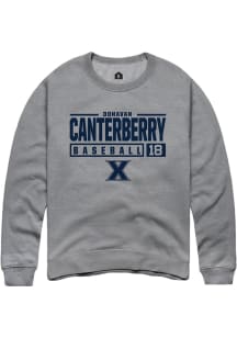 Donavan Canterberry  Rally Xavier Musketeers Mens Grey NIL Stacked Box Long Sleeve Crew Sweatshi..