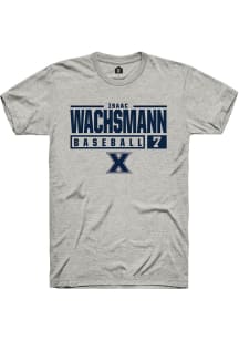 Isaac Wachsmann  Xavier Musketeers Ash Rally NIL Stacked Box Short Sleeve T Shirt