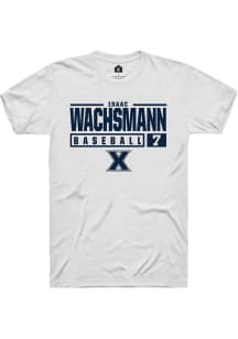 Isaac Wachsmann  Xavier Musketeers White Rally NIL Stacked Box Short Sleeve T Shirt