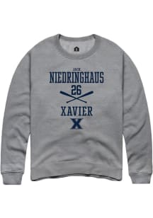 Jack Niedringhaus  Rally Xavier Musketeers Mens Graphite NIL Sport Icon Long Sleeve Crew Sweatshir..