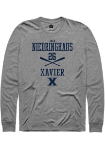 Jack Niedringhaus  Xavier Musketeers Graphite Rally NIL Sport Icon Long Sleeve T Shirt