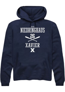 Jack Niedringhaus  Rally Xavier Musketeers Mens Navy Blue NIL Sport Icon Long Sleeve Hoodie