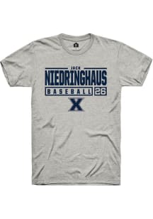 Jack Niedringhaus  Xavier Musketeers Ash Rally NIL Stacked Box Short Sleeve T Shirt