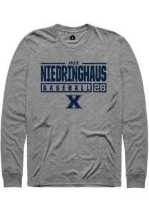 Jack Niedringhaus  Xavier Musketeers Graphite Rally NIL Stacked Box Long Sleeve T Shirt