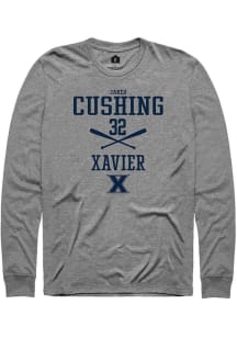 Jared Cushing  Xavier Musketeers Grey Rally NIL Sport Icon Long Sleeve T Shirt