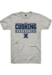 Jared Cushing  Xavier Musketeers Ash Rally NIL Stacked Box Short Sleeve T Shirt