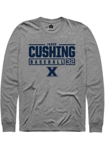 Jared Cushing  Xavier Musketeers Grey Rally NIL Stacked Box Long Sleeve T Shirt
