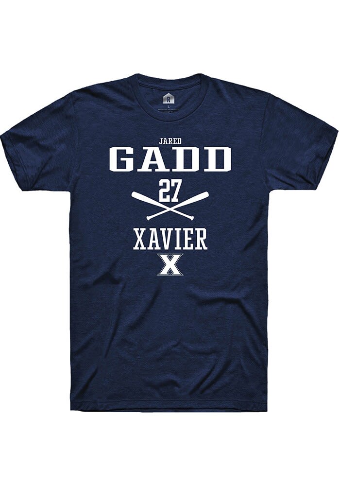 Jared Gadd  Xavier Musketeers Navy Blue Rally NIL Sport Icon Short Sleeve T Shirt