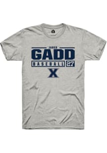 Jared Gadd  Xavier Musketeers Ash Rally NIL Stacked Box Short Sleeve T Shirt