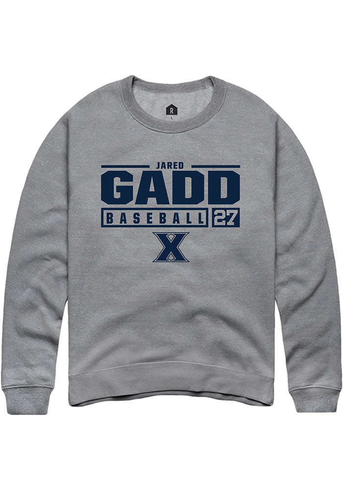 Jared Gadd Rally Xavier Musketeers Mens NIL Stacked Box Long Sleeve Crew Sweatshirt