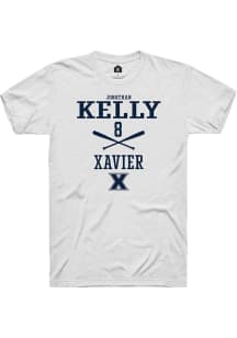 Jonathan Kelly  Xavier Musketeers White Rally NIL Sport Icon Short Sleeve T Shirt