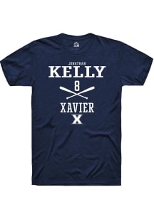 Jonathan Kelly  Xavier Musketeers Navy Blue Rally NIL Sport Icon Short Sleeve T Shirt