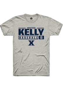 Jonathan Kelly  Xavier Musketeers Ash Rally NIL Stacked Box Short Sleeve T Shirt