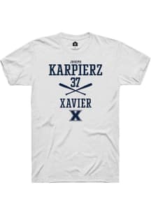 Joseph Karpierz  Xavier Musketeers White Rally NIL Sport Icon Short Sleeve T Shirt