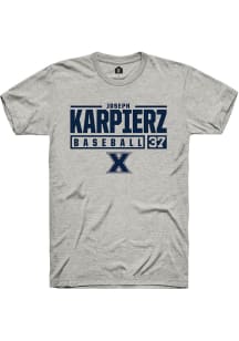 Joseph Karpierz  Xavier Musketeers Ash Rally NIL Stacked Box Short Sleeve T Shirt