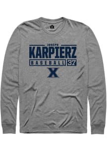 Joseph Karpierz  Xavier Musketeers Graphite Rally NIL Stacked Box Long Sleeve T Shirt