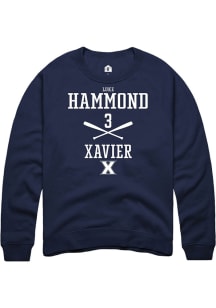 Luke Hammond  Rally Xavier Musketeers Mens Navy Blue NIL Sport Icon Long Sleeve Crew Sweatshirt