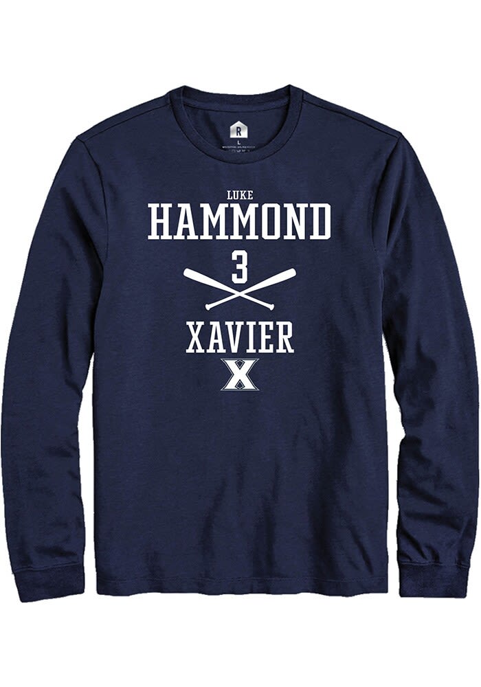 Luke Hammond  Xavier Musketeers Navy Blue Rally NIL Sport Icon Long Sleeve T Shirt