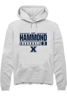 Luke Hammond  Rally Xavier Musketeers Mens White NIL Stacked Box Long Sleeve Hoodie