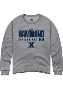 Luke Hammond  Rally Xavier Musketeers Mens Grey NIL Stacked Box Long Sleeve Crew Sweatshirt