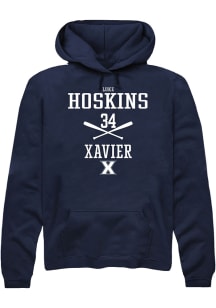 Luke Hoskins  Rally Xavier Musketeers Mens Navy Blue NIL Sport Icon Long Sleeve Hoodie