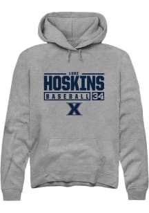 Luke Hoskins  Rally Xavier Musketeers Mens Graphite NIL Stacked Box Long Sleeve Hoodie