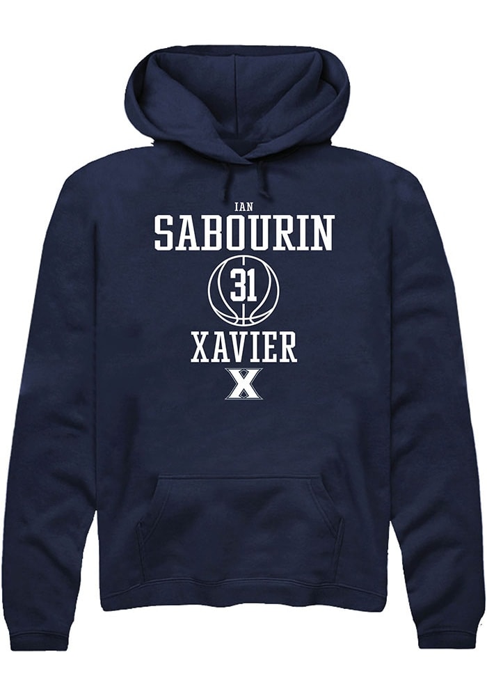 Ian Sabourin  Rally Xavier Musketeers Mens Navy Blue NIL Sport Icon Long Sleeve Hoodie