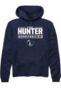 Jerome Hunter  Rally Xavier Musketeers Mens Navy Blue NIL Stacked Box Long Sleeve Hoodie