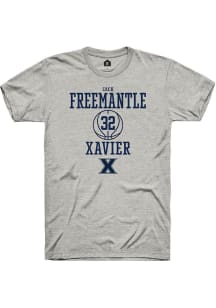 Zach Freemantle  Xavier Musketeers Ash Rally NIL Sport Icon Short Sleeve T Shirt