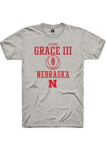 Jeffrey Grace III Ash Nebraska Cornhuskers NIL Sport Icon Short Sleeve T Shirt
