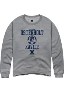 Brandon Osterholt  Rally Xavier Musketeers Mens Grey NIL Sport Icon Long Sleeve Crew Sweatshirt