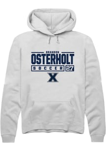 Brandon Osterholt  Rally Xavier Musketeers Mens White NIL Stacked Box Long Sleeve Hoodie