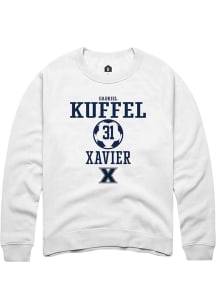 Gabriel Kuffel  Rally Xavier Musketeers Mens White NIL Sport Icon Long Sleeve Crew Sweatshirt