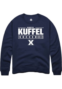 Gabriel Kuffel  Rally Xavier Musketeers Mens Navy Blue NIL Stacked Box Long Sleeve Crew Sweatshi..