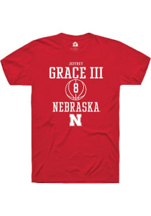 Jeffrey Grace III Red Nebraska Cornhuskers NIL Sport Icon Short Sleeve T Shirt