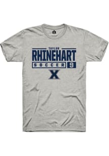 Taylor Rhinehart  Xavier Musketeers Ash Rally NIL Stacked Box Short Sleeve T Shirt