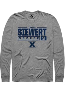 Taylor Rhinehart  Xavier Musketeers Graphite Rally NIL Stacked Box Long Sleeve T Shirt