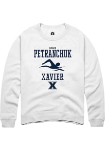 Caleb Petranchuk  Rally Xavier Musketeers Mens White NIL Sport Icon Long Sleeve Crew Sweatshirt