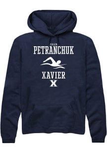 Caleb Petranchuk  Rally Xavier Musketeers Mens Navy Blue NIL Sport Icon Long Sleeve Hoodie