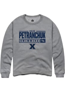 Caleb Petranchuk  Rally Xavier Musketeers Mens Grey NIL Stacked Box Long Sleeve Crew Sweatshirt