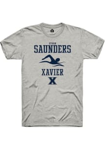 Ethan Saunders  Xavier Musketeers Ash Rally NIL Sport Icon Short Sleeve T Shirt