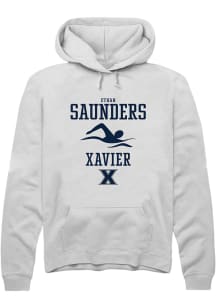 Ethan Saunders  Rally Xavier Musketeers Mens White NIL Sport Icon Long Sleeve Hoodie