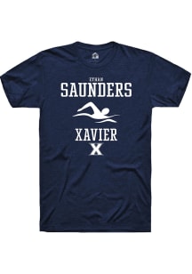 Ethan Saunders  Xavier Musketeers Navy Blue Rally NIL Sport Icon Short Sleeve T Shirt